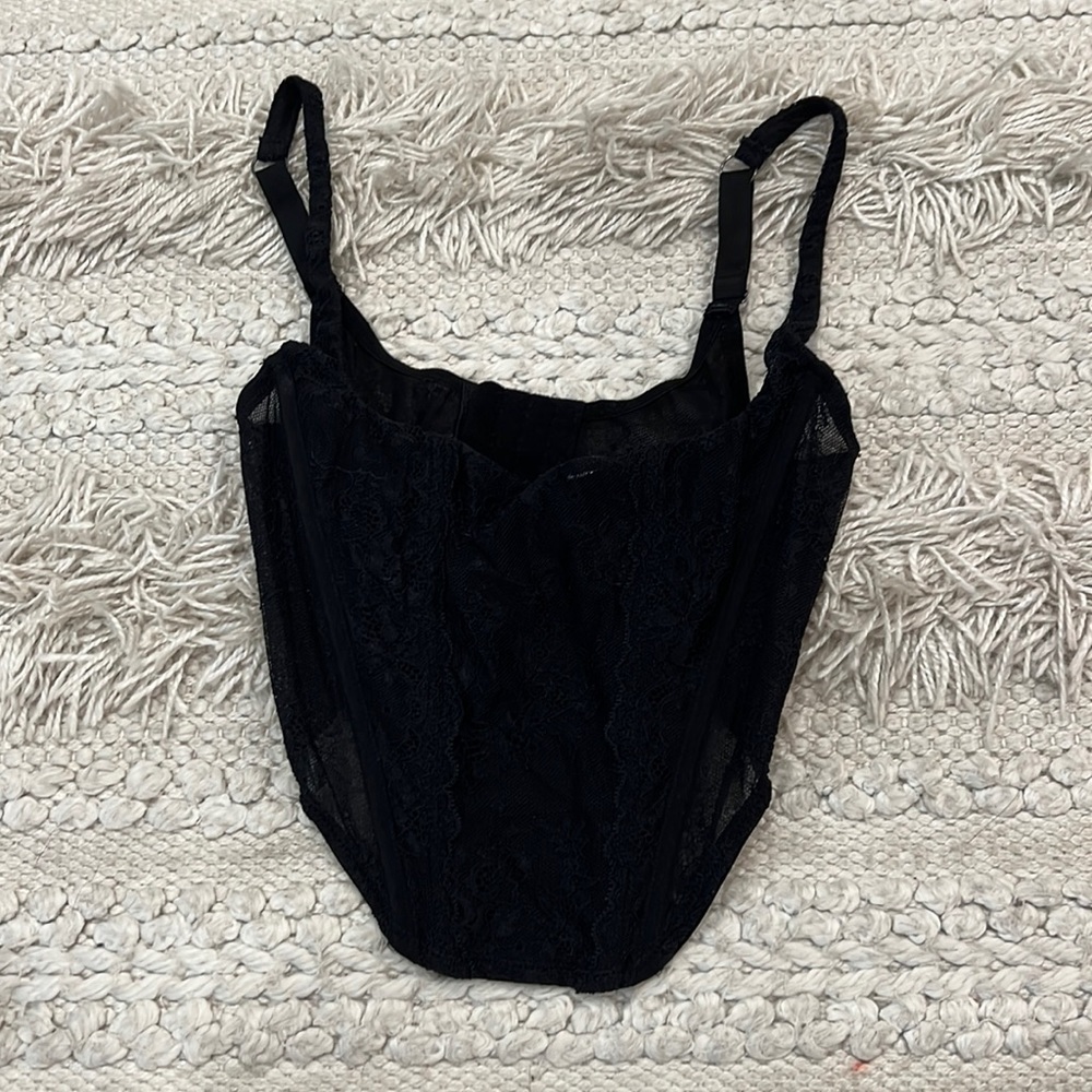 Urban outfitters black lace corset size S